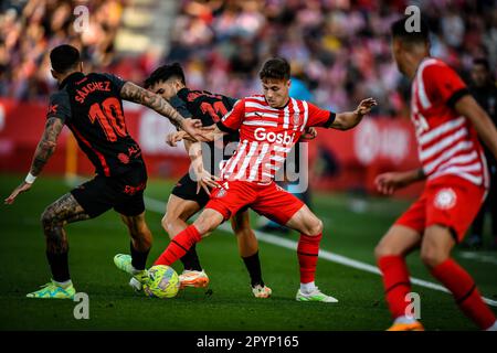 Girona, Spagna. 04th maggio, 2023. Riquelme (Girona FC) durante un incontro la Liga Santander tra Girona FC e RCD Mallorca all'Estadio Municipal de Montilivi, a Girona, Spagna, il 4 maggio 2023. (Foto/Felipe Mondino) Credit: Live Media Publishing Group/Alamy Live News Foto Stock