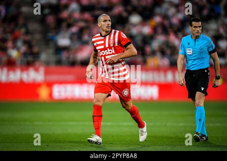 Girona, Spagna. 04th maggio, 2023. Romeu (Girona FC) durante un incontro la Liga Santander tra Girona FC e RCD Mallorca all'Estadio Municipal de Montilivi, a Girona, Spagna, il 4 maggio 2023. (Foto/Felipe Mondino) Credit: Live Media Publishing Group/Alamy Live News Foto Stock