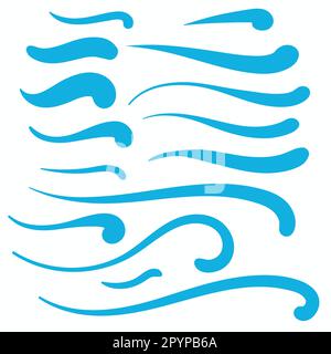 Swirls blu con Swoosh Vector Accent Line Work Illustrazione Vettoriale