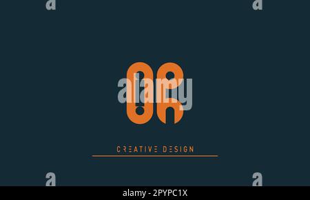 Lettere alfabetiche logo Modern Creative O , RO Illustrazione Vettoriale