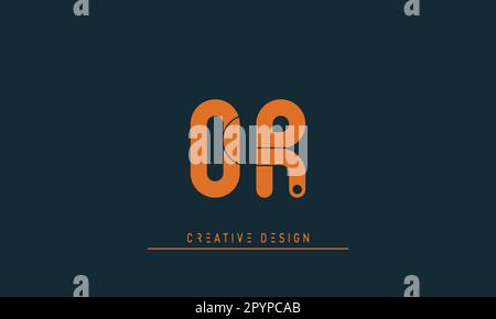 Lettere alfabetiche logo Modern Creative O , RO Illustrazione Vettoriale