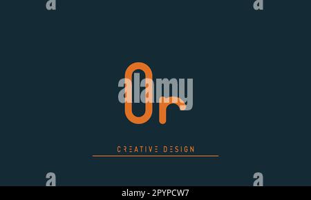 Lettere alfabetiche logo Modern Creative O , RO Illustrazione Vettoriale