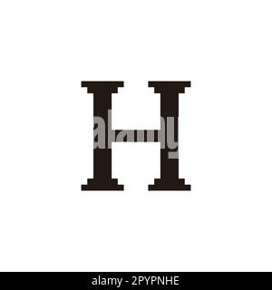 Lettera H elegante simbolo quadrato geometrico semplice logo vettoriale Illustrazione Vettoriale