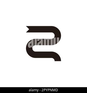 Nastro lettera R, curva simbolo geometrico semplice vettore logo Illustrazione Vettoriale
