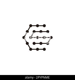 Lettera CS esagono, molecole simbolo geometrico semplice vettore logo Illustrazione Vettoriale