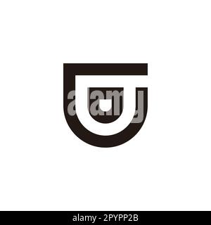 Lettera G sorriso, contorno simbolo geometrico semplice logo vettore Illustrazione Vettoriale