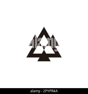 Bersaglio, punto triangolare simbolo geometrico semplice vettore logo Illustrazione Vettoriale