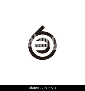 Numero 3 in 6, simbolo geometrico circolare semplice vettore logo Illustrazione Vettoriale