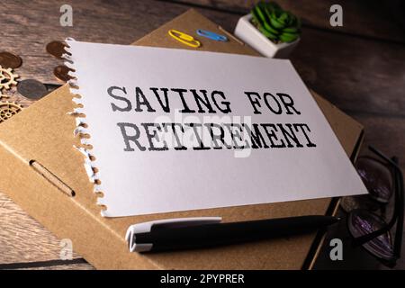 Risparmio per il concetto di business pensionamento Foto Stock