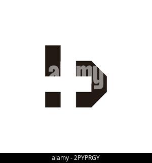 Lettera b Plus, simbolo geometrico quadrato semplice vettore logo Illustrazione Vettoriale