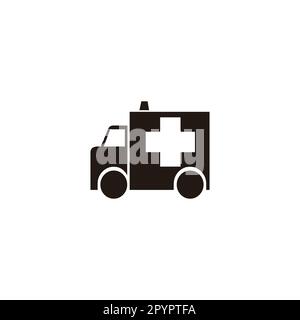 Ambulanza, auto medico simbolo geometrico semplice logo vettore Illustrazione Vettoriale