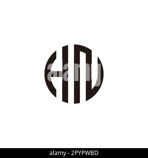 Lettera HN simbolo cerchio semplice logo vettore Illustrazione Vettoriale