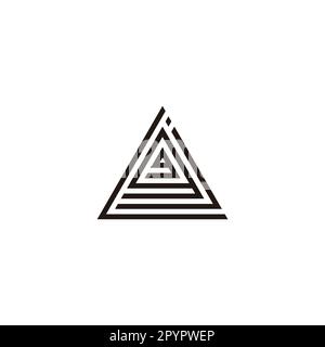 Lettera L, j, g e g, linea triangolare simbolo geometrico semplice vettore logo Illustrazione Vettoriale