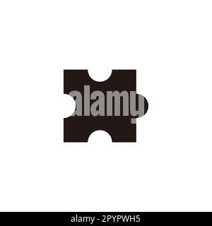 Pezzo, puzzle 1 simbolo geometrico semplice logo vettore Illustrazione Vettoriale