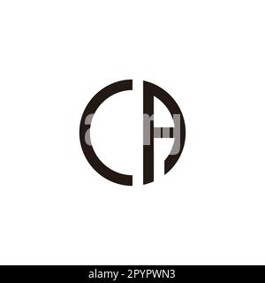 Lettera CA cerchio simbolo geometrico semplice vettore logo Illustrazione Vettoriale