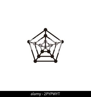 Poligono, stella, molecole simbolo geometrico semplice vettore logo Illustrazione Vettoriale