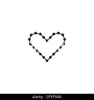 Cuore, molecole linea simbolo semplice logo vettore Illustrazione Vettoriale