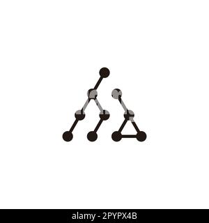 Lettera hd triangolo, molecole simbolo geometrico semplice logo vettore Illustrazione Vettoriale