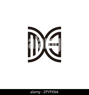 Lettera m X numero 3 curva simbolo geometrico semplice vettore logo Illustrazione Vettoriale