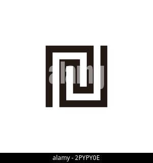 Lettera N quadrato, arrotondato simbolo geometrico semplice vettore logo Illustrazione Vettoriale