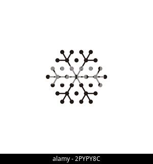 Fiocco di neve, elemento, simbolo geometrico esagonale semplice vettore logo Illustrazione Vettoriale