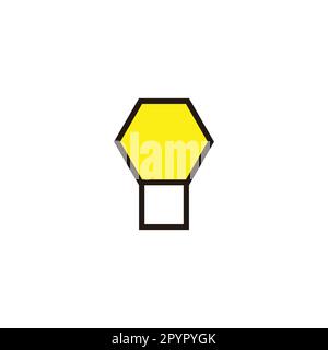 Lampada, linea esagonale simbolo geometrico semplice logo vettore Illustrazione Vettoriale