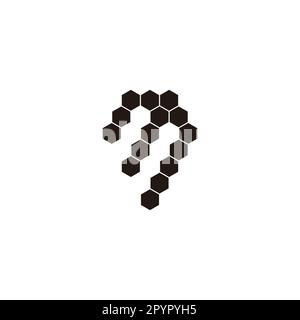 Numero 3 diamante, esagoni simbolo geometrico semplice logo vettore Illustrazione Vettoriale