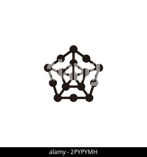 Poligono, molecole, struttura simbolo geometrico semplice vettore logo Illustrazione Vettoriale