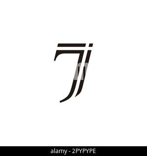 Lettera j numero 7 linea simbolo geometrico semplice vettore logo Illustrazione Vettoriale