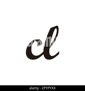 Lettera cl CONNECT simbolo geometrico semplice vettore logo Illustrazione Vettoriale