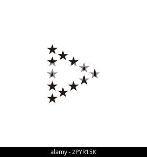 Lettera D stelle, triangolo simbolo geometrico semplice logo vettore Illustrazione Vettoriale