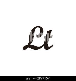 Lettera Lt CONNECT simbolo geometrico semplice vettore logo Illustrazione Vettoriale