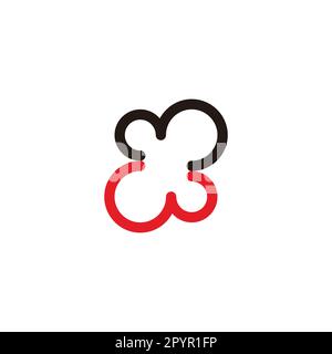 Lettera MW contorno, curva simbolo geometrico semplice logo vettore Illustrazione Vettoriale