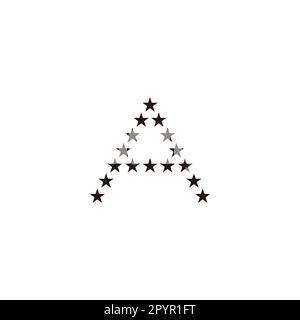 Lettera A stelle simbolo geometrico semplice logo vettore Illustrazione Vettoriale