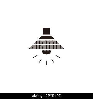 Lampada, a righe, simbolo geometrico luminoso semplice logo vettore Illustrazione Vettoriale