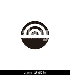 Ciotola, segnale simbolo geometrico semplice logo vettore Illustrazione Vettoriale