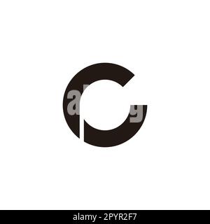 Lettera RG Gr r G contorno cerchio simbolo geometrico semplice logo vettore Illustrazione Vettoriale