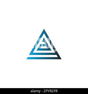 Lettera a in g, simbolo geometrico triangolare semplice vettore logo Illustrazione Vettoriale