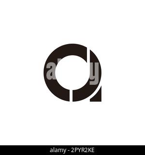 Lettera Ja AJ J un cerchio, contorno simbolo geometrico semplice logo vettore Illustrazione Vettoriale