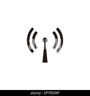 Segnale, hostpot, torre simbolo geometrico semplice vettore logo Illustrazione Vettoriale