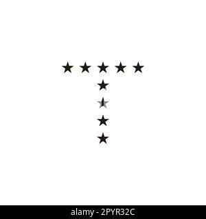 Lettera T stelle simbolo geometrico semplice logo vettore Illustrazione Vettoriale