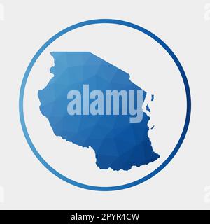 Icona Tanzania. Mappa poligonale del paese in anello gradiente. Rotonda basso segno di polyTanzania. Illustrazione vettoriale. Illustrazione Vettoriale