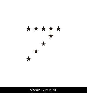 Numero 7 stelle simbolo geometrico semplice logo vettore Illustrazione Vettoriale