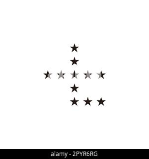Lettera t stelle simbolo geometrico semplice logo vettore Illustrazione Vettoriale