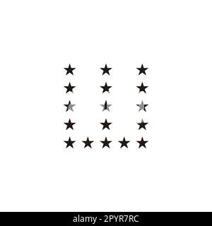 Lettera W stelle, simbolo geometrico quadrato semplice logo vettore Illustrazione Vettoriale