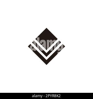 Lettera V kite simbolo geometrico semplice logo vettore Illustrazione Vettoriale