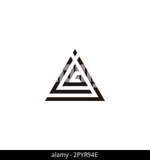 Lettera j, L e G triangolo simbolo geometrico semplice vettore logo Illustrazione Vettoriale