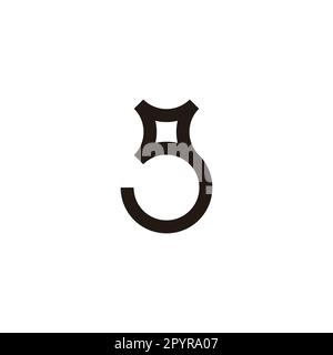 Numero 9 simbolo geometrico unico semplice logo vettore Illustrazione Vettoriale