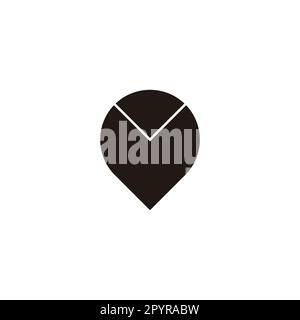 Simbolo geometrico a forma di diamante e palloncino semplice logo vettoriale Illustrazione Vettoriale