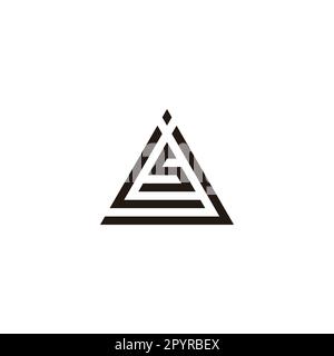 Lettera j, L e S triangolo simbolo geometrico semplice vettore logo Illustrazione Vettoriale